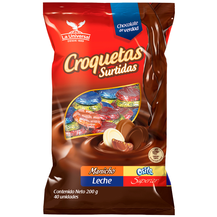 CHOCOLATE CROQUETAS SURTIDAS LA UNIVERSAL Distribuidora de licores y